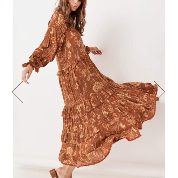 Spell Aurora boho maxi dress burnt ember L - Picture 5 of 8